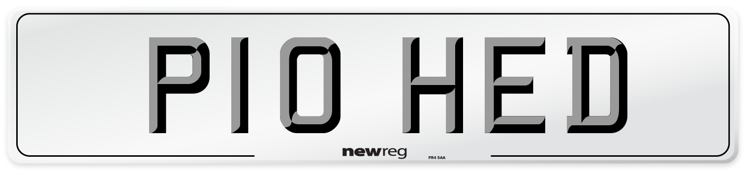 P10 HED Number Plate from New Reg